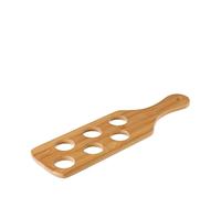 Utopia Creative Bar Brown Bamboo Shot Paddle holds 6 Glasses 15 x 4.25" (1 x 6)