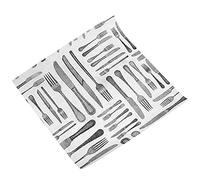Utopia Cutlery Print Greaseproof Paper 26x43cm - 500 Sheets - Food Bucket Liner