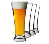 Utopia Euro Pilsner Half Pint Beer Glasses - 10oz / 285ml, CE Marked, Fluted Design, Soda Lime Glass, Dishwasher Safe - Pack of 4