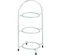 Utopia F91005 Cake Plate Stand, Chrome, 3 Tier, 15.5", 39 cm, 17 cm, Plates