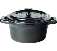 Utopia Gourmande Midnight Round Casserole Dishes 4inch 9oz / 26cl - Pack of 6 | Stoneware Casserole Dishes, Ovenproof Casserole Dishes, Black Casserole Dishes