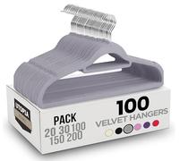 Utopia Home 100 Velvet Suit - Heavy Duty Velvet Clothes Hangers - Premium Non-Slip Hangers for Clothes - 360 Degree Swivel Hook Coat Hangers Adult - Sturdy to hold Jacket or Trouser (Grey)