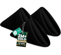 Utopia Home [12 Pack, Black] Cloth Napkins 17 by 17 Inches, 100% Polyester Dinner Napkins with Hemmed Edges, Washable Napkins Ideal for Parties, Weddings and Dinners