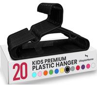 Utopia Home 20 Pack Kids Hangers - 11.5 Inch Plastic Baby Hangers for Closet - Childrens Hanger for Clothes & Infant Hanger for Closet - for Everyday Standard Use (Black)