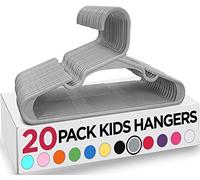 Utopia Home 20 Pack Kids Hangers - 11.5 Inch Plastic Baby Hangers for Closet - Childrens Hangers for Clothes & Infant Hangers for Closet - Ideal for Everyday Standard Use (Grey)
