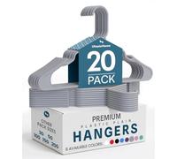 Utopia Home 20 Pack Plastic Hangers Space Saving, Durable Hanger with Shoulder Grooves, Grey