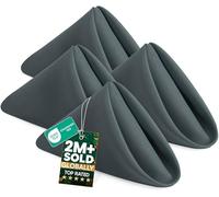 Utopia Home [24 Pack, Grey] Cloth Napkins 20x20 Inches, 100% Polyester Hemmed Edges, Washable and Reusable Ideal for Parties, Weddings and Dinners