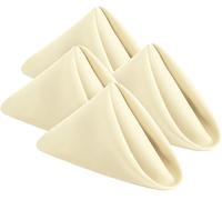 Utopia Home [24 Pack, Ivory] Cloth Napkins 17x17 Inches, 100% Polyester Hemmed Edges, Washable and Reusable Ideal for Parties, Weddings and Dinners