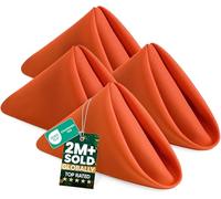 Utopia Home [24 Pack, Orange] Cloth Napkins 17x17 Inches, 100% Polyester Hemmed Edges, Washable and Reusable Ideal for Halloween, Thanksgiving, Parties, Weddings and Dinners