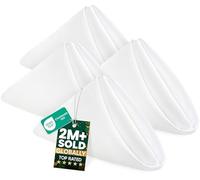 Utopia Home [24 Pack, White] Cloth Napkins 20x20 Inches, 100% Polyester Dinner Napkins with Hemmed Edges, Washable Napkins Ideal for Parties, Weddings and Dinners