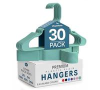 Utopia Home 30 Pack Plastic Hangers Space Saving, Durable Hanger with Shoulder Grooves, Aqua