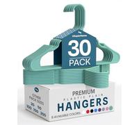 Utopia Home 30 Pack Plastic Hangers Space Saving, Durable Hanger with Shoulder Grooves, Aqua
