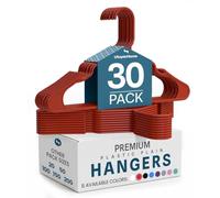 Utopia Home 30 Pack Plastic Hangers Space Saving, Durable Hanger with Shoulder Grooves, Red