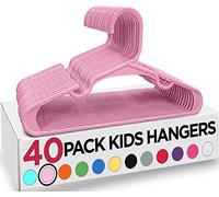 Utopia Home 40 Pack Kids Hangers - 11.5 Inch Plastic Baby & Child Hangers for Closet - Pink