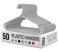 Utopia Home Clothes Hangers - Standard Plastic Hangers Space Saving - Durable Coat Hangers 50 Pack (Grey)