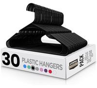 Utopia Home Clothes Hangers with grooves (50 Pack) 16.14"/41cm wide, Heavy duty Plastic hangers for Coat (Black)