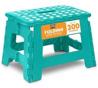 Utopia Home Folding Step Stool 9 Inch, Portable Anti Slip Surface for Kids and Adults, Heavy Duty Folding Stool with Carrying Handle, 300 lbs Load Capacity, Pack of 1, Teal