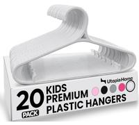 Utopia Home Kids Hangers - 11 Inch Plastic Baby Hangers for Closet - Infant or Childrens Hangers for Clothes 20 Pack (White)