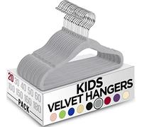 Utopia Home Kids Hangers Velvet (20 Pack) - 11 Inch Durable Baby Hangers for Closet - Perfect for Toddler & Non Slip for Everyday Use (Grey)