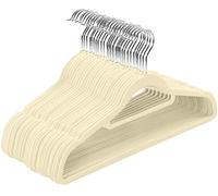 Utopia Home Pack of 50 Velvet Suit Hangers with Tie Bar - Heavy Duty Non-Slip Premium Hangers for Adult Clothes - 360 Degree Swivel Hook, Ivory