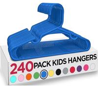 Utopia Home Plastic Kids Hangers for Clothes - Pack of 240 - Durable and Slim Baby Hangers - Space Saving Children's Hangers for Clothes - All Purpose Garment Trouser Skirt Bar Toddler Hangers (Blue)