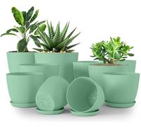 Utopia Home Plastic Planters Mint, Flower Nursery Pots Indoor Modern Decorative Plastic Pots for Plants, Succulents, Flowers, and Cactus 40 Pack, Multisize