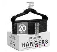 Utopia Home Premium Velvet Coat Hangers Adult - Pack of 20, Black