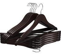 Utopia Home Premium Wooden Hangers 10 Pack - Durable & Slim Coat Hanger - Suit Hangers with 360-Degree Rotatable Hook - Wood Hangers with Shoulder Grooves (Brown Color)