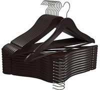 Utopia Home Premium Wooden Hangers 20 Pack - Durable & Slim Coat Hanger - Suit Hangers with 360-Degree Rotatable Hook - Wood Hangers with Shoulder Grooves (Brown Color)