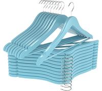 Utopia Home Premium Wooden Hangers - 360-Degree Rotatable Hook - Durable & Slim - Shoulder Grooves - Non-Slip Lightweight Hangers for Coats, Suits, Pant and Jackets (Pack of 20, Light Blue)