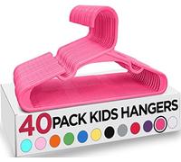 Utopia Home Space-Saving Plastic Kids Clothes Hangers,Pack of 40,Pink