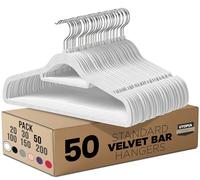 Utopia Home Velvet Coat Hangers Adult - Heavy Duty Non-Slip Premium Velvet Hangers for Clothes - 360 Degree Swivel Hook, White, Pack of 20
