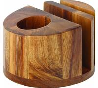Utopia JMP974 Wood Presentation Acacia Menu/Napkin and Cutlery Holder, 5", 12.5 cm (Pack of 6)