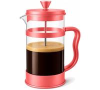 Utopia Kitchen 12 Ounce 0.35 Liter French Press Coffee Maker, Tea Maker, Travel Coffee Presses, Heat Resistant Thickened Borosilicate Coffee Pot for Camping Travel Gifts, Red Pack of 1
