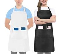 Utopia Kitchen 2 Pack Adjustable Aprons with 2 Pockets, Water and Oil Resistant Chef Apron for Women and Men, Black and White., 2 Pack