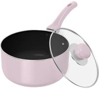 Utopia Kitchen 2 Quart Detachable handle Nonstick Saucepan with Glass Lid, Multipurpose Use for Home, Kitchen or Restaurant, Purple & Black