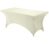 Utopia Kitchen - 6 Ft Stretchable Spandex Tablecloth - Tight Fit Washable and Wrinkle Resistant Table Cover for Event & Parties (Ivory) (UK0728)