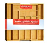 Utopia Kitchen Caddy Expandable Drawer Organizer, Bamboo Dividers Organizer for Kitchen, Silverware, Flatware, Living Room, Makeup Drawer & Utensil Holder, Natural Wood