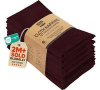 Utopia Kitchen Cloth Napkins, 12 Pack (18 x 18 Inches), Cotton Dinner Napkin (Burgundy)