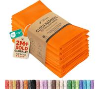 Utopia Kitchen Cloth Napkins [12 Pack] 46x46 cm, Cotton Blend Washable and Reusable Table Dinner Napkins for Hotel, Lunch, Restaurant, Weddings, Event and Parties (Orange)