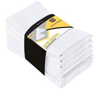 Utopia Kitchen Cloth Napkins [12 Pack] 46x46cm, Cotton Blend Washable and Reusable Table Dinner Napkins for Hotel, Lunch, Restaurant, Weddings, Event and Parties (White)