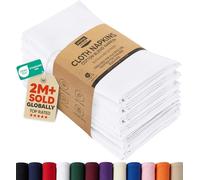 Utopia Kitchen Cloth Napkins [12 Pack] 46x46cm, Cotton Blend Washable and Reusable Table Dinner Napkins for Hotel, Lunch, Restaurant, Weddings, Event and Parties (White)
