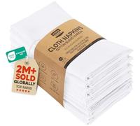 Utopia Kitchen Cloth Napkins [12 Pack] 50x50cm, Cotton Blend Washable and Reusable Table Dinner Napkins for Hotel, Lunch, Restaurant, Weddings, Event and Parties (White)