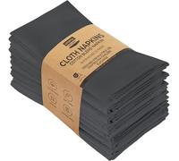 Utopia Kitchen Cloth Napkins [12 Pack] Cotton Blend Washable and Reusable Table Dinner Napkins for Hotel, Lunch, Restaurant, Weddings, Event and Parties (46 x 46 cm, Charcoal)