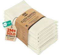 Utopia Kitchen Cloth Napkins [12 Pack] Cotton Blend Washable and Reusable Table Dinner Napkins for Hotel, Lunch, Restaurant, Weddings, Event and Parties (46 x 46 cm, Ivory)