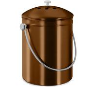 Utopia Kitchen Compost Bin for Kitchen Countertop - 1.3 Gallon Compost Bucket for Kitchen with Lid - Includes 1 Spare Charcoal Filter (Copper)