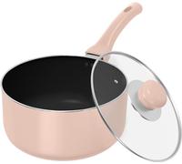 Utopia Kitchen Detachable handle Nonstick Saucepan with Glass Lid, Multipurpose Use for Home, Kitchen or Restaurant (Pink)