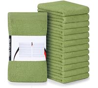 Utopia Kitchen Mops - Pack of 12, 16 x 19 Inches, 100% Cotton Super Absorbent Sage Green Bar Towels, Multi-Purpose Cleaning Towels for Home and Kitchen Bars