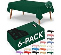 Utopia Kitchen Plastic Table Cloth Disposable [Green, 6 Pack]
