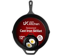 Utopia Kitchen Pre-Seasoned Cast Iron Skillet/Frying Pan - 12.5 Inch (32 cm) - Black